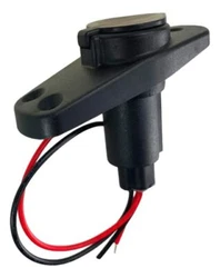 Pactrade Marine Boat 2-Prong Nylon Navigation Stern Light Pole Base Black Cover Socket Plug-in 3/4