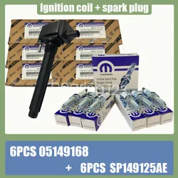 OEM MOPAR 6 set of Ignition Coils & Spark Plugs For Chrysler Dodge Jeep Ram UF648. 6 x Spark Plugs. CHRYSLER 200...