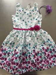 gymboree Size 10 dress Spring Dressed Up Fancy Purple Floral Easter. Gorgeous Dressed Up spring dress. Size 10Headband...