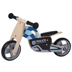The balance bike is made of wood,it is non-toxic paint and great for kids 18 month +. The seat height can be adjusted....