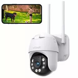 La caméra de surveillance wifi extérieure ieGeek est dotée de 4 LED blanches et de 4 LED infrarouges intégrées...