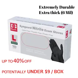 100 count each box. [100% Nitrile] made with remarkably stretchable NBR to ensure exceptional resistance against...