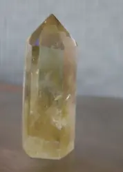 CITRINE POINT. DOES HAVE IMPERFECTION NEAR POINT (AS SHOWN IN PHOTO #2). 51.1 GRAMS.