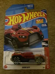 HOT WHEELS DRONE DUTY 239/250 2022 EXCLUSIVE HARD TO FIND COLLECTIBLE RED.
