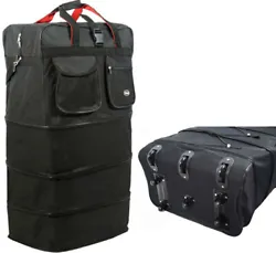 Expandable - Three levels foldable. 5 sturdy 360° swivel wheels and 3 skating wheels make it easy to pull the bag for...