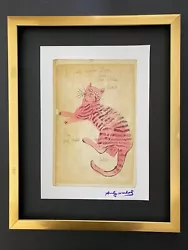 ANDY WARHOL. WARHOLS CAT. SIGNED IN INK.
