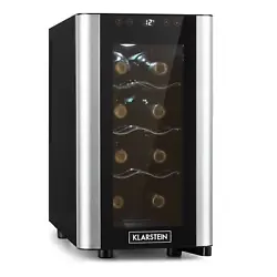 Klarstein Reserva 8 Slim Uno Réfrigérateur à vin 23 litres 8 bouteilles 11à 18 °C 26 dB acier inoxydable....