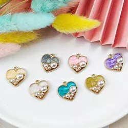 Item Type : Charms. Charms Type : Hearts. 10 Pcs Charms. Shape : Heart.