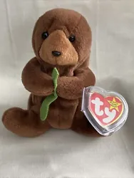 NEW Seaweed Beanie Baby- TY Seaweed the Otter - RARE tag* 1995/1996 Retired.
