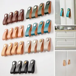 First layer cowhide vegetable tanned leather. These simple but beautiful drawer pulls and cabinet handles suitable for...
