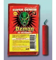 Super Demon, boite de 10 petards à mèche.