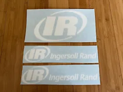(Set Of 3)- White IR Ingersoll Rand Air Compressor Bobcat Decal Stickers Machine. QTY 2 - 12” Ingersoll Rand spell...