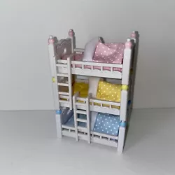 For sale is a Sylvanian Families Triple Bunk Bed in very good used condition. This set is complete with 3 stackable...