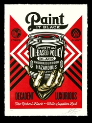 Obey Giant Shepard Fairey Paint it Black Letterpress Print (xxx/275) In Hand.