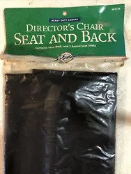 Directors Chair Seat & Back Heavy Duty black Canvas No Seat Sticks New Old stock. Package has stainsI have listed 1...