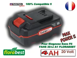 Plus de puissance pour Votre FAHE 20 Li A1. FLORABEST® 20V 4Ah Li-Ion BATTERIE PARKSIDE. Batterie : lithium-ion....