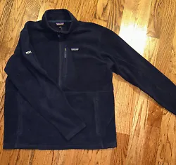 Patagonia Synchilla Fleece Sweatshirt Mens XL Navy Pullover 1/2 Zip Pockets. *Has a name/ logo sewn on sleeve*Amazing...