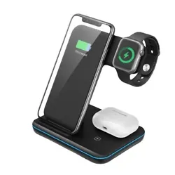 Waitiee Wireless Charger 3 in 1 15w Fast Charging Station for Apple iWatch Se/6.