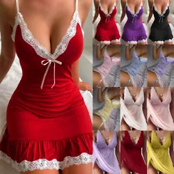 Category:Sexy nightdress. Plus Size Ladies Sexy Lingerie Lace Cotton Dress-Underwear-Babydoll Sleepwear US....