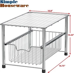 Great sliding basket organizer drawer for organizing your kitchen, bathroom, office supplies. The drawer can be pulled...