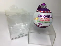 Pet Groomers Pamper Our Pets 3in Ball Glass Christmas Tree Ornament by Kurt Adler.“Groomers Pamper Our Pets...