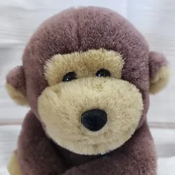 Vintage JLI 1994 Brown Monkey Plush 7 Inch Stuffed Animal Clasped Hands Rare.  Adorable brown monkey with light brown...