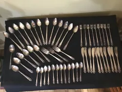 Vintage Prestige Silver Plated Silverware Lot Distinction 55 Pieces
