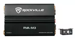 Rockville RVA-M3 4000 Watt Peak/1000 Watt Dyno-Certified RMS @ 1 Ohm Amplifier Mono Car Amp+Remote. 1 Ohm: 1000 Watts...