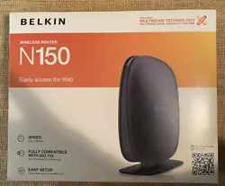 Belkin N150 150 Mbps 4-Port 10/100 Wireless N Router 2.4Ghz, Factory Settings. Shipped with USPS Priority Mail.Comes...
