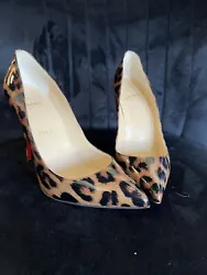 Christian Louboutin Pigalle Follies 100 Patent Glitter Leopard Heels. Condition is New with box. Shipped with USPS...