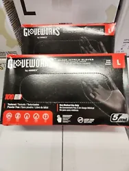 GLOVEWORKS Industrial Black Disposable Nitrile Gloves 5 Mil Latex & Powder Free. If you would like a case in any size...