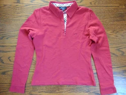 FOR SALE MINT CONDITION BURBERRY GIRLS POLO SHIRT LONG SLEEVE. MaIN COLOR:BURGUNDY/RED.