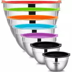 Multi-use Stainless Steel Mixing Bowls Make Your Cook More Easier. Our stainless steel mixing bowls have all the sizes...