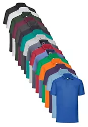   Fruit of the Loom Polo en polycoton Composition : 65 % polyester/35 % coton. Patte de boutonnage à trois couleurs....