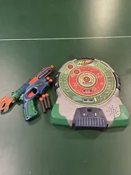 Nerf Electronic Talking Dart Board Target Grey Blue Green, With Nerf Gun+Ammo. Everything is tested and works great....