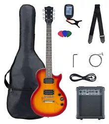 McGrey Rockit guitare électrique style simple encoche finition Orange Burst, 2 prises de son à bobine simple,...