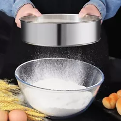 Pacakge Included:1 x Flour Sifter. Usage: flour, cocoa powder, cake powder, etc. Material: 304 stainless steel.