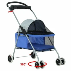 HUMANIZED DESIGN - Our dog stroller have a convenient cup holder near the handle. Our pet stroller roomy design with...