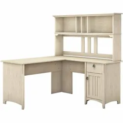 The 60W Hutch attaches to either side of the L Desk to add plenty of storage for books, photos, decorations and more....