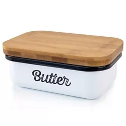 Granrosi Ceramic Butter Dish with Lid for Countertop, Butter Keeper, Butter Holder, Butter Container for Fridge, Butter...