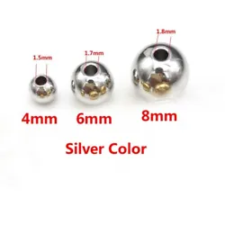 Stainless Steel Beads 3mm/4mm/6mm/8mm Silver Color. We resolve 100% of all disputes.