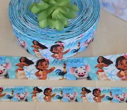 Disneys Moana grosgrain ribbon.  Perfect for hair bows, lanyards, craft projects, scrapbooking and more. If purchasing...