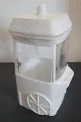 NEW CANDY JAR WHITE POPCORN CART. Measures 4