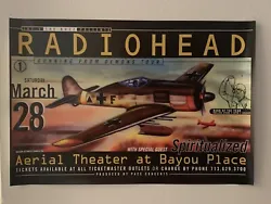 Radiohead Concert Poster 1998 Uncle Charlie Houston. Like new, kept in cylinder mailer.