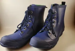 Ralph Lauren Mikenna-Bo-Rai Womens Size 9 Navy Blue Green Rubber Rain Mud Boots.