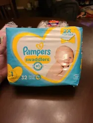 Pampers Swaddlers size 1, 32 Diapers 8-14 lb 4-6 kg.