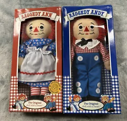 Raggedy Andy’s box isn’t good condition, check photos for details. Raggedy Ann’s box is in decent condition.