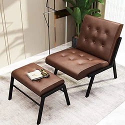 Simple and Practical: With a modern and classic design, this accent chair with ottoman has an elegant look. It features...