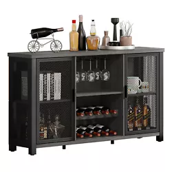 Sideboard Buffet Cabinet. Wine Bar Cabinet for Liquor & Glass with Wine Rack Dining Buffet Storage Cabinet. All the...