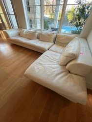 Roche Bobois white Leather sofa..  This was original  very very expensive sofa from one of the most exclusive...